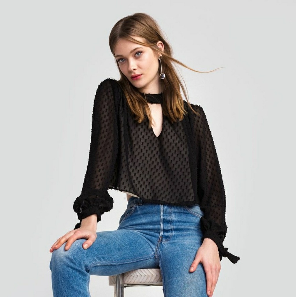 WILDFOX Miami Dot Little Black Boot Top